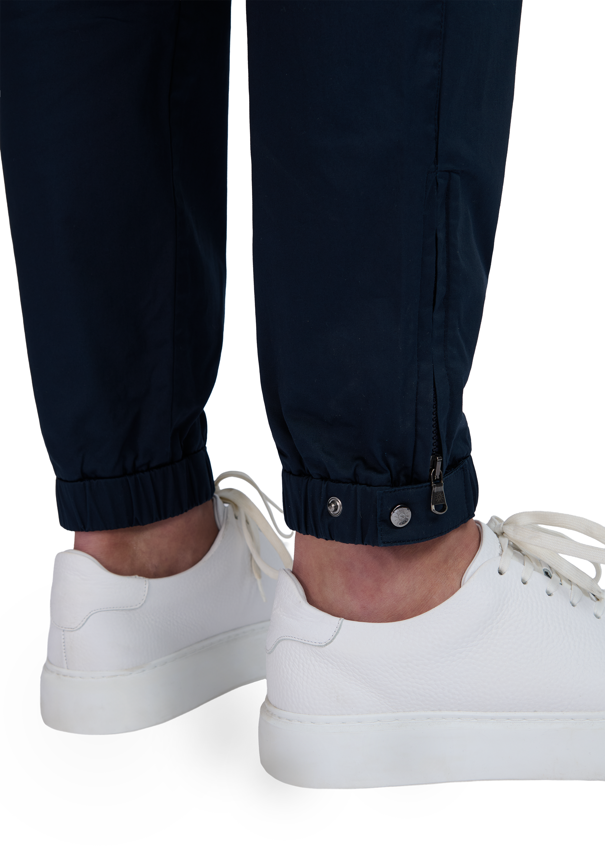 Bottom cuff on Sandbanks Gabardine Jogger Trousers Navy