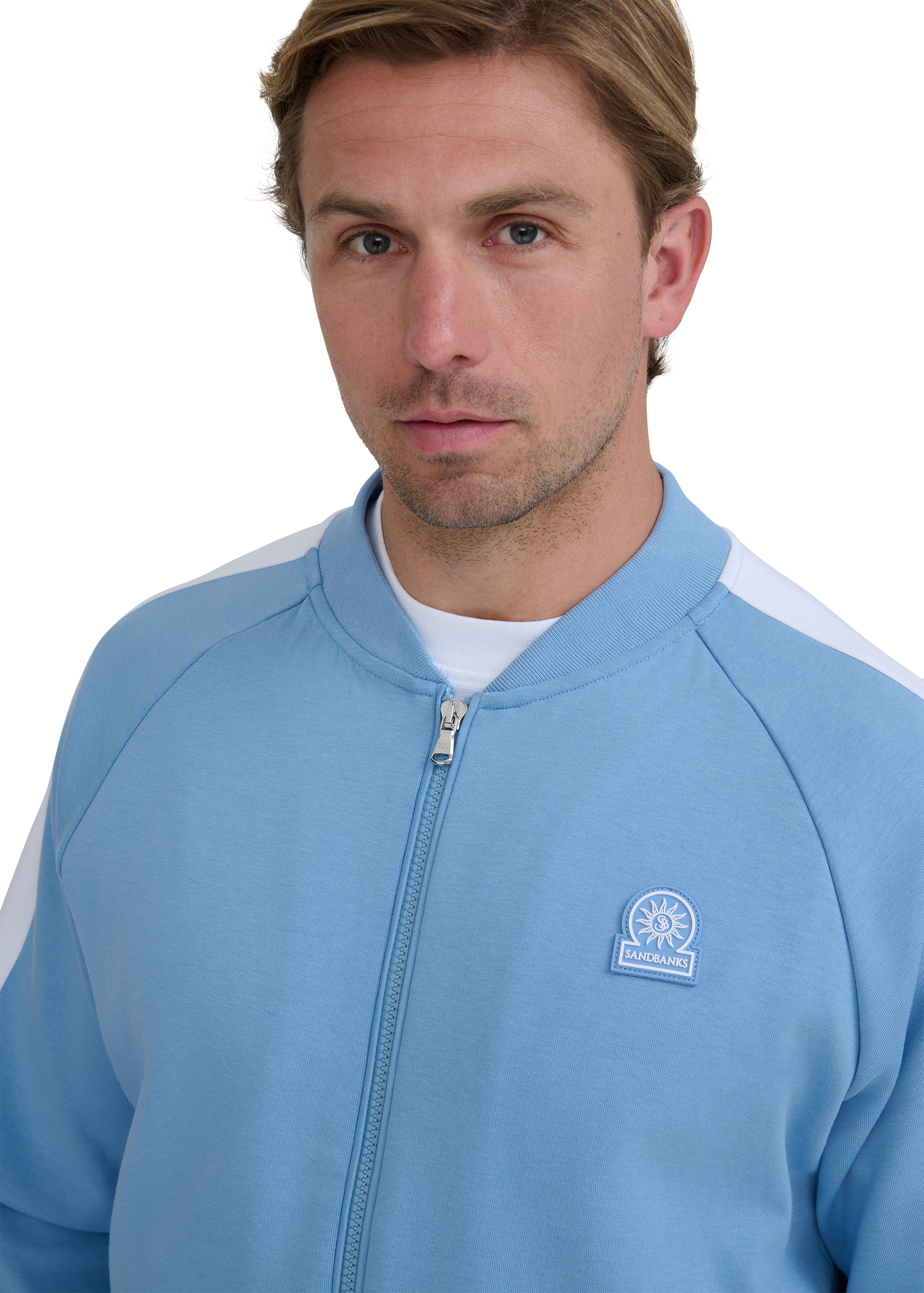 Interlock Panel Track Top - Dusty Blue