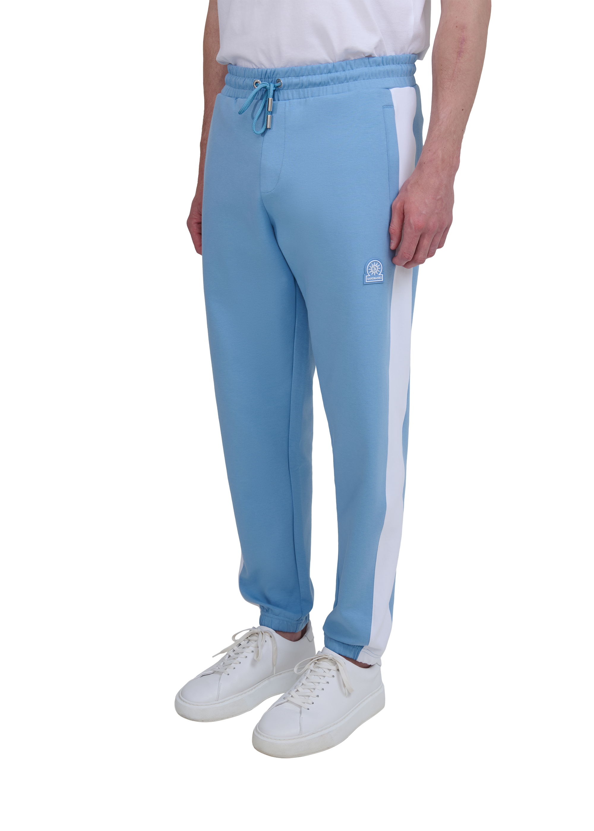 Interlock Panel Track Pant - Dusty Blue