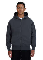 Sandbanks Badge Logo Zip Hoodie - Anthracite