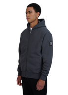 Sandbanks Badge Logo Zip Hoodie - Anthracite