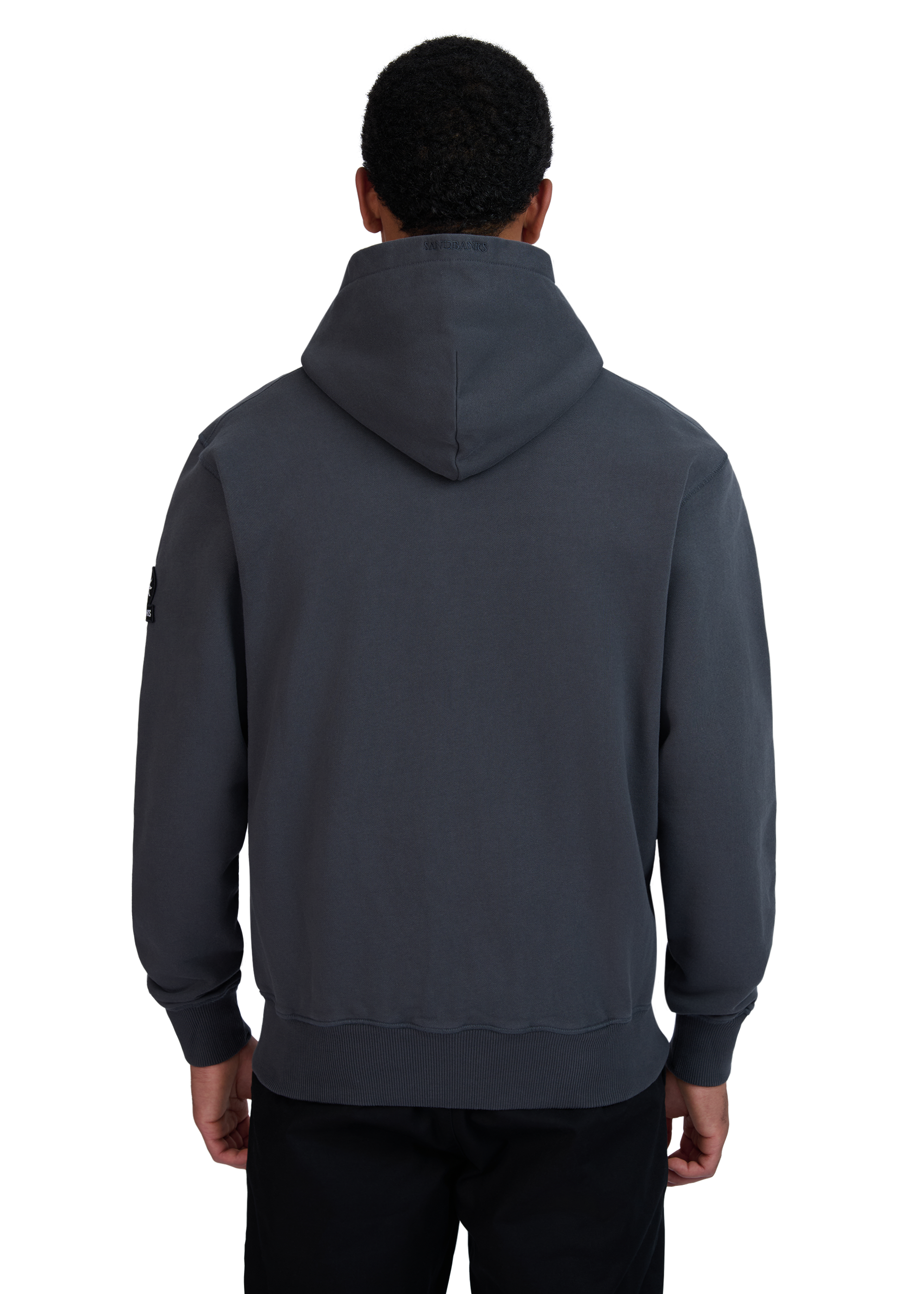 Sandbanks Badge Logo Zip Hoodie - Anthracite