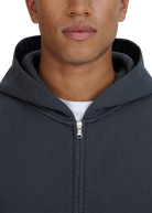 Sandbanks Badge Logo Zip Hoodie - Anthracite