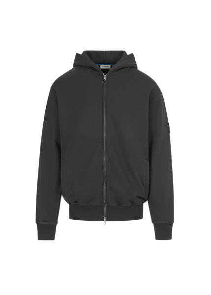 Sandbanks Badge Logo Zip Hoodie - Anthracite