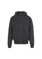 Sandbanks Badge Logo Zip Hoodie - Anthracite