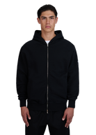 Sandbanks Badge Logo Zip Hoodie - Black