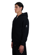 Sandbanks Badge Logo Zip Hoodie - Black