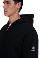 Sandbanks Badge Logo Zip Hoodie - Black