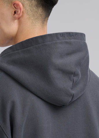 Sandbanks Badge Logo Zip Hoodie - Anthracite