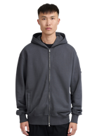 Sandbanks Badge Logo Zip Hoodie - Anthracite
