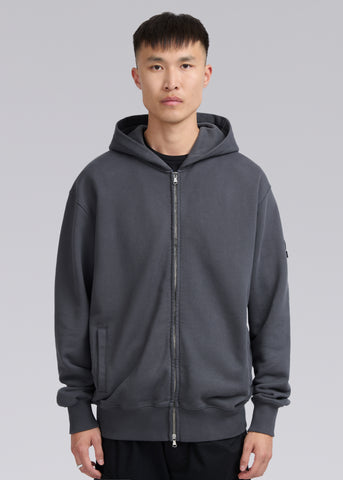 Sandbanks Badge Logo Zip Hoodie - Anthracite