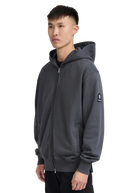 Sandbanks Badge Logo Zip Hoodie - Anthracite