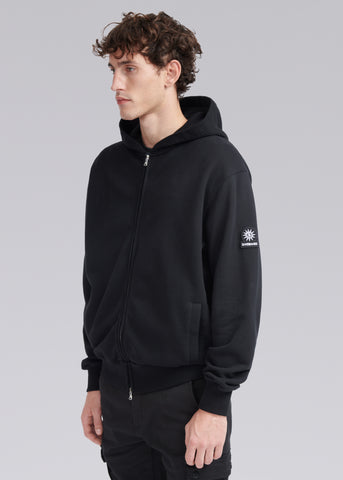 Sandbanks Badge Logo Zip Hoodie - Black