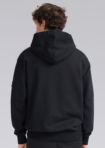 Sandbanks Badge Logo Zip Hoodie - Black