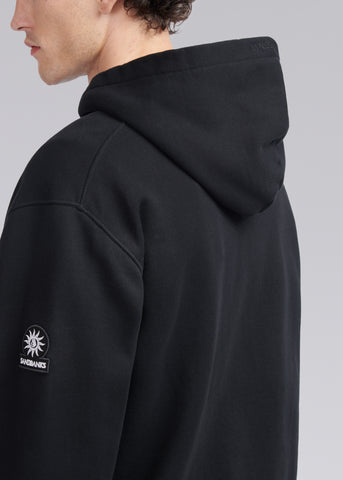 Sandbanks Badge Logo Zip Hoodie - Black