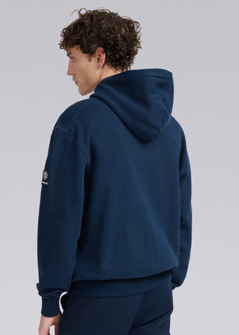 Sandbanks Badge Logo Zip Hoodie - Navy