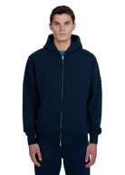 Sandbanks Badge Logo Zip Hoodie - Navy
