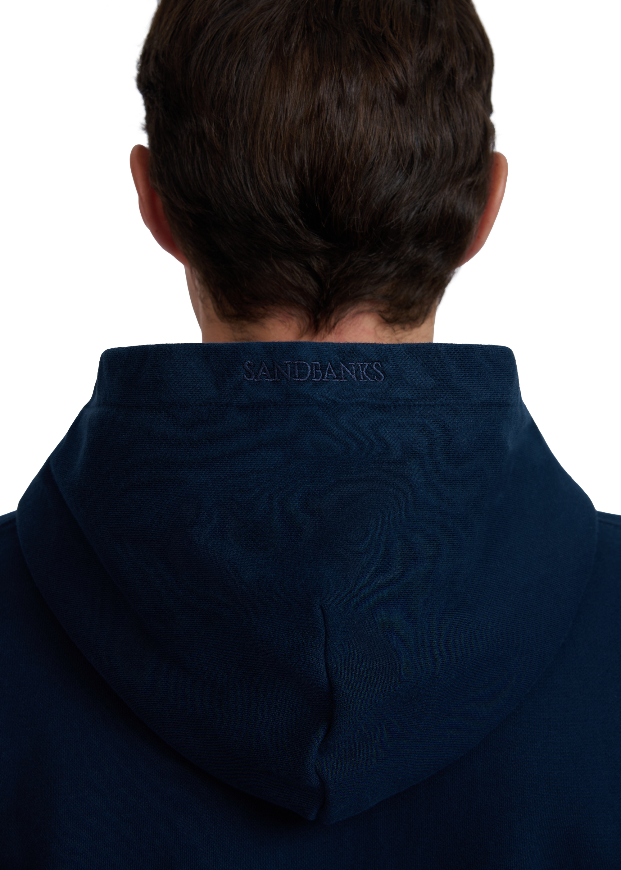 Sandbanks Badge Logo Zip Hoodie - Navy