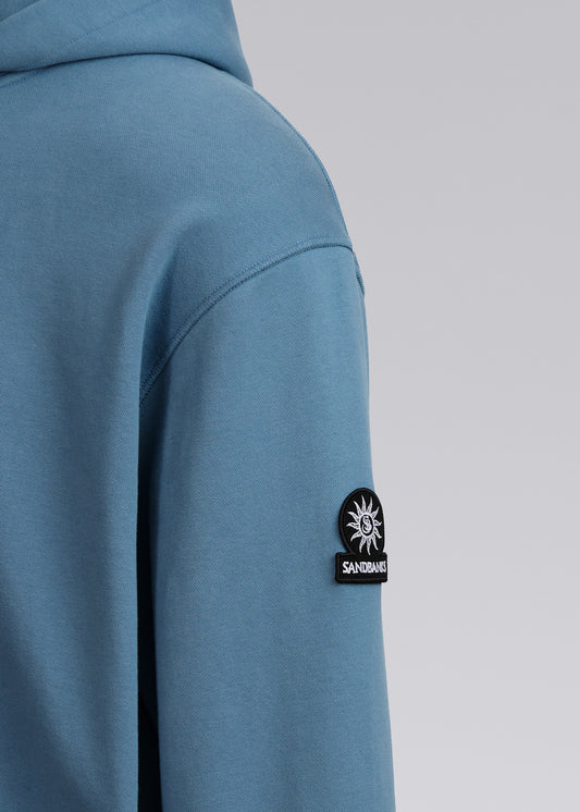 Sandbanks Badge Logo Zip Hoodie - Teal