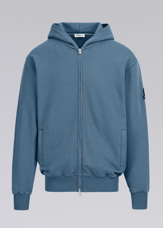 Sandbanks Badge Logo Zip Hoodie - Teal