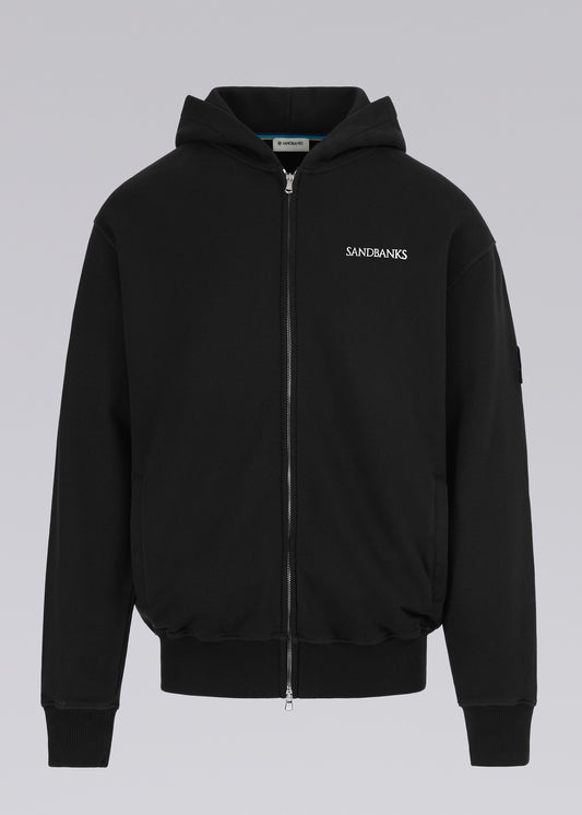 Sandbanks Printed Zip Hoodie - Black