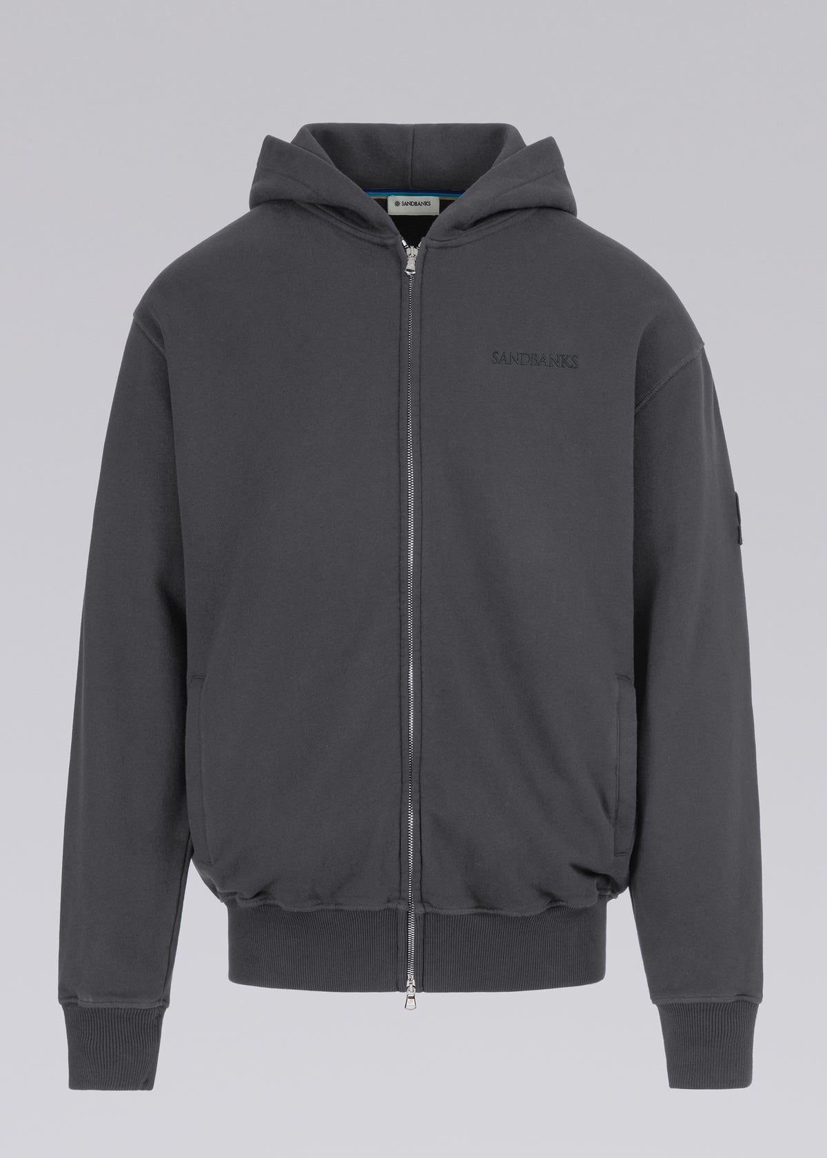 Sandbanks Printed Zip Hoodie - Anthracite