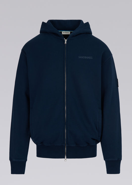 Sandbanks Printed Zip Hoodie - Navy