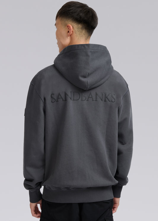 Sandbanks Printed Zip Hoodie - Anthracite