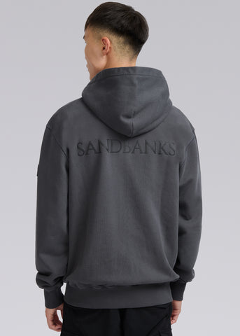 Sandbanks Printed Zip Hoodie - Anthracite