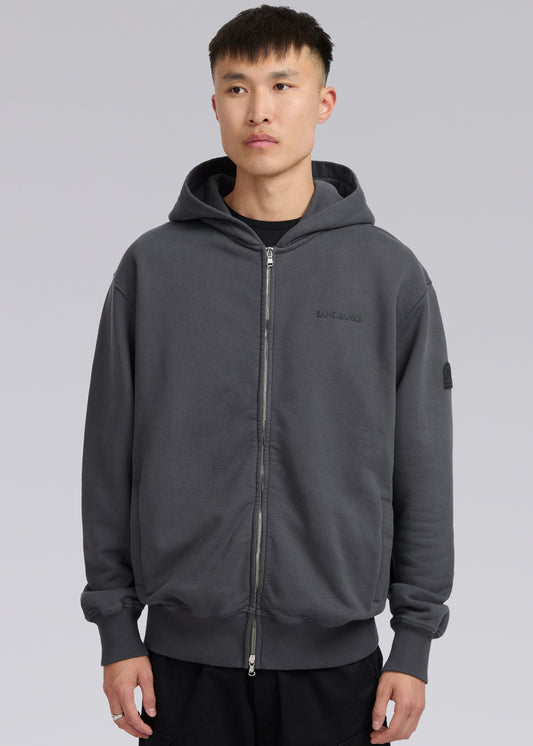 Sandbanks Printed Zip Hoodie - Anthracite