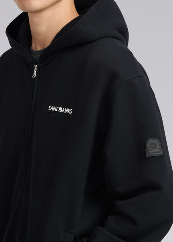 Sandbanks Printed Zip Hoodie - Black