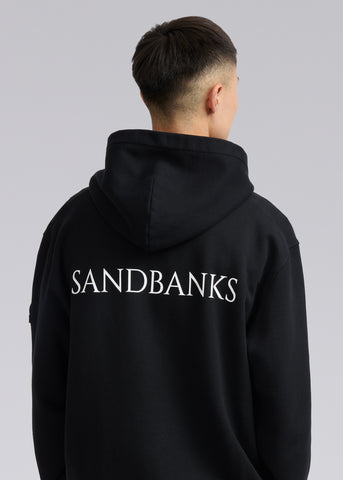 Sandbanks Printed Zip Hoodie - Black