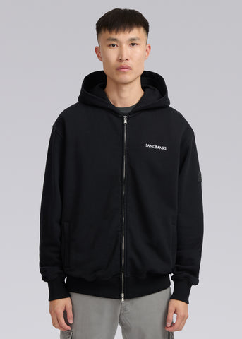 Sandbanks Printed Zip Hoodie - Black