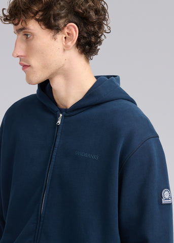 Sandbanks Printed Zip Hoodie - Navy