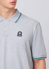 Sandbanks Badge Logo Polo Shirt - Grey Marl