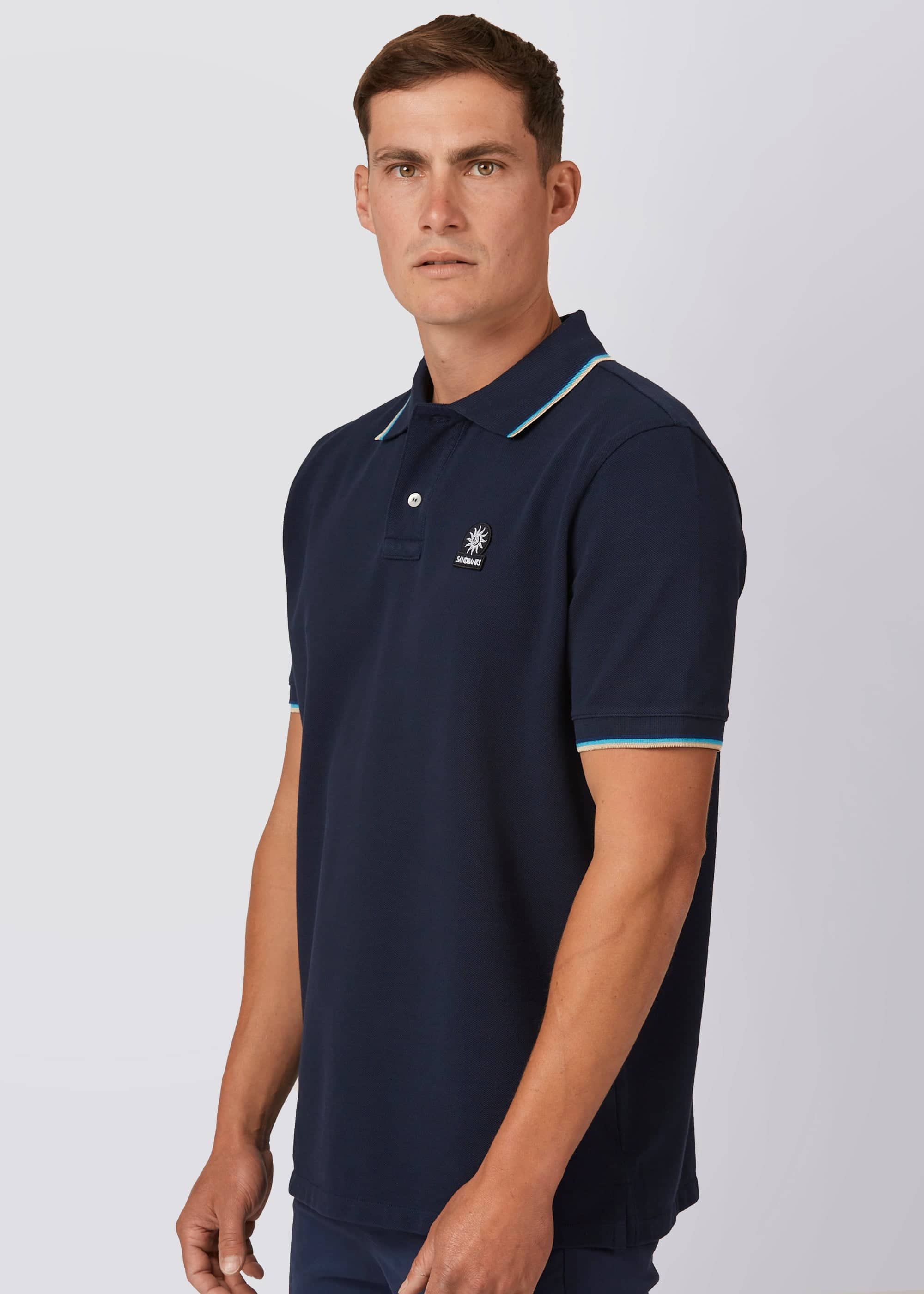 Sandbanks Badge Logo Polo Shirt - Navy - Sandbanks