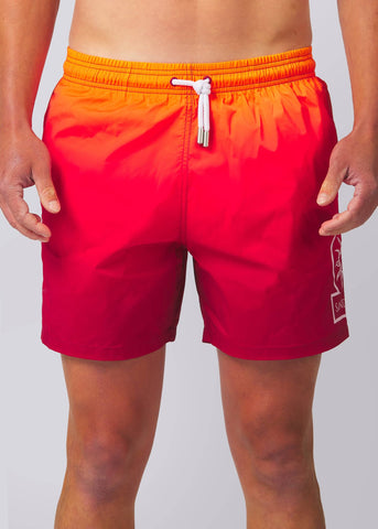 Sandbanks Sunset Gradient Swim Shorts - Red