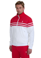 Contrast Stripe Appliqué Track Jacket - Red