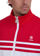 Contrast Stripe Appliqué Track Jacket - Red