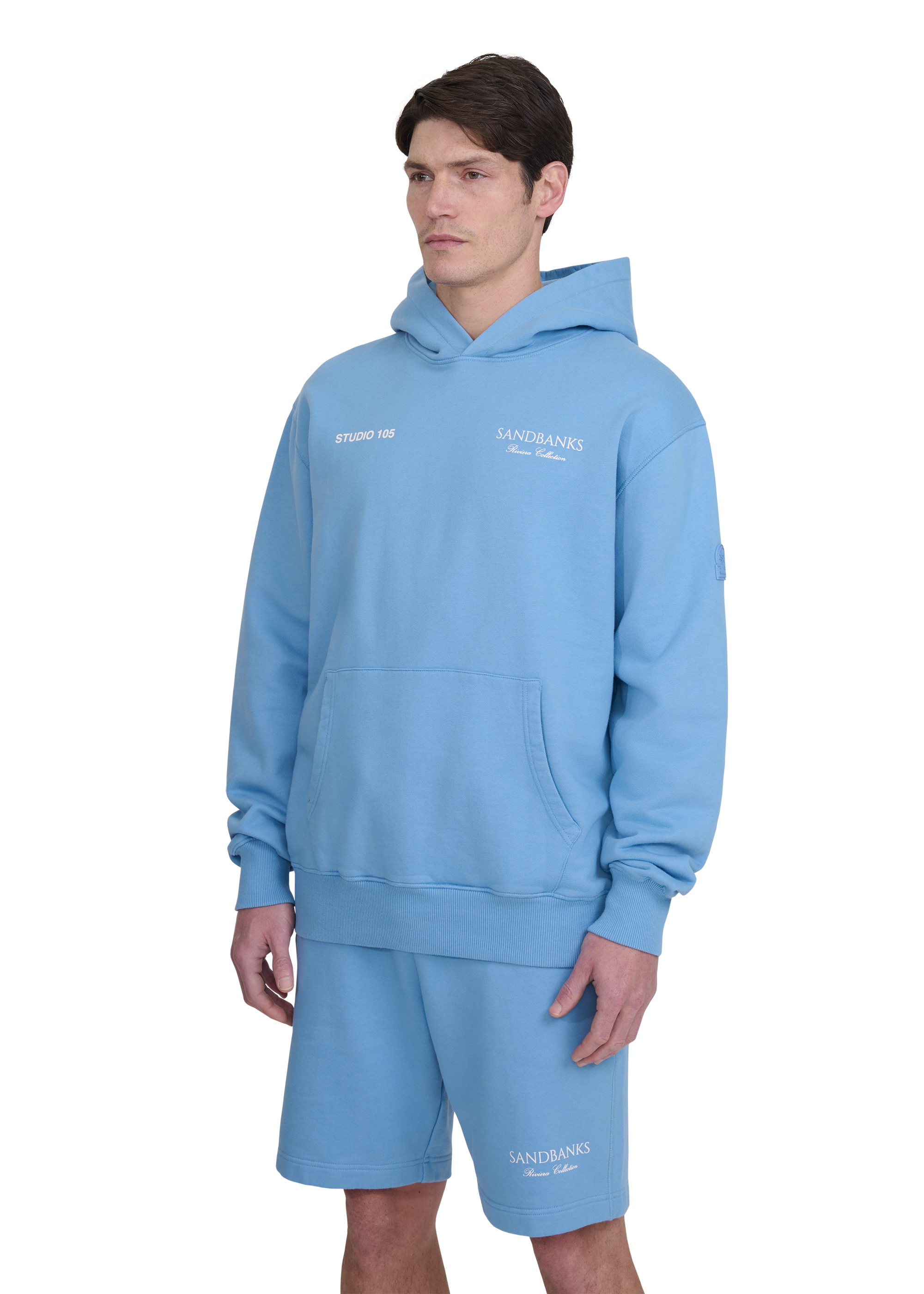 Sandbanks Riviera Collection Hoodie - Dusty Blue