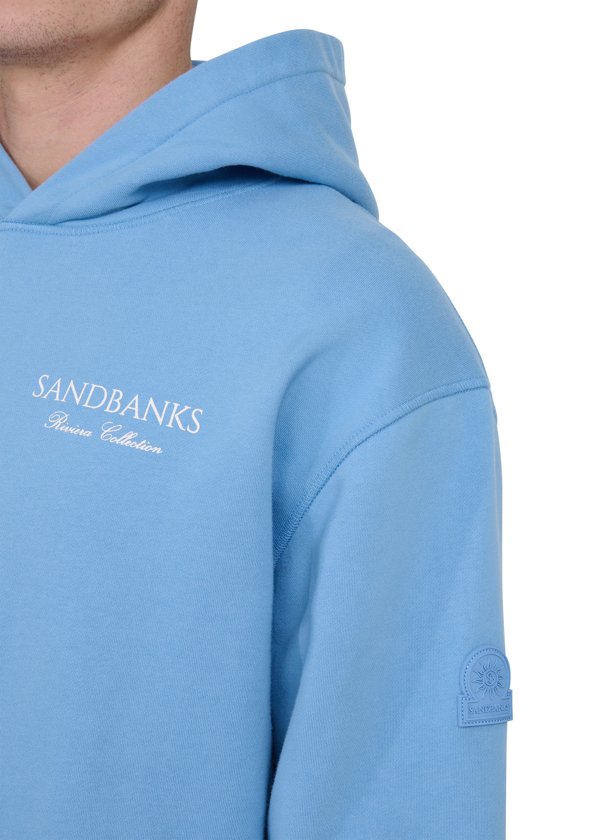 Sandbanks Riviera Collection Hoodie - Dusty Blue
