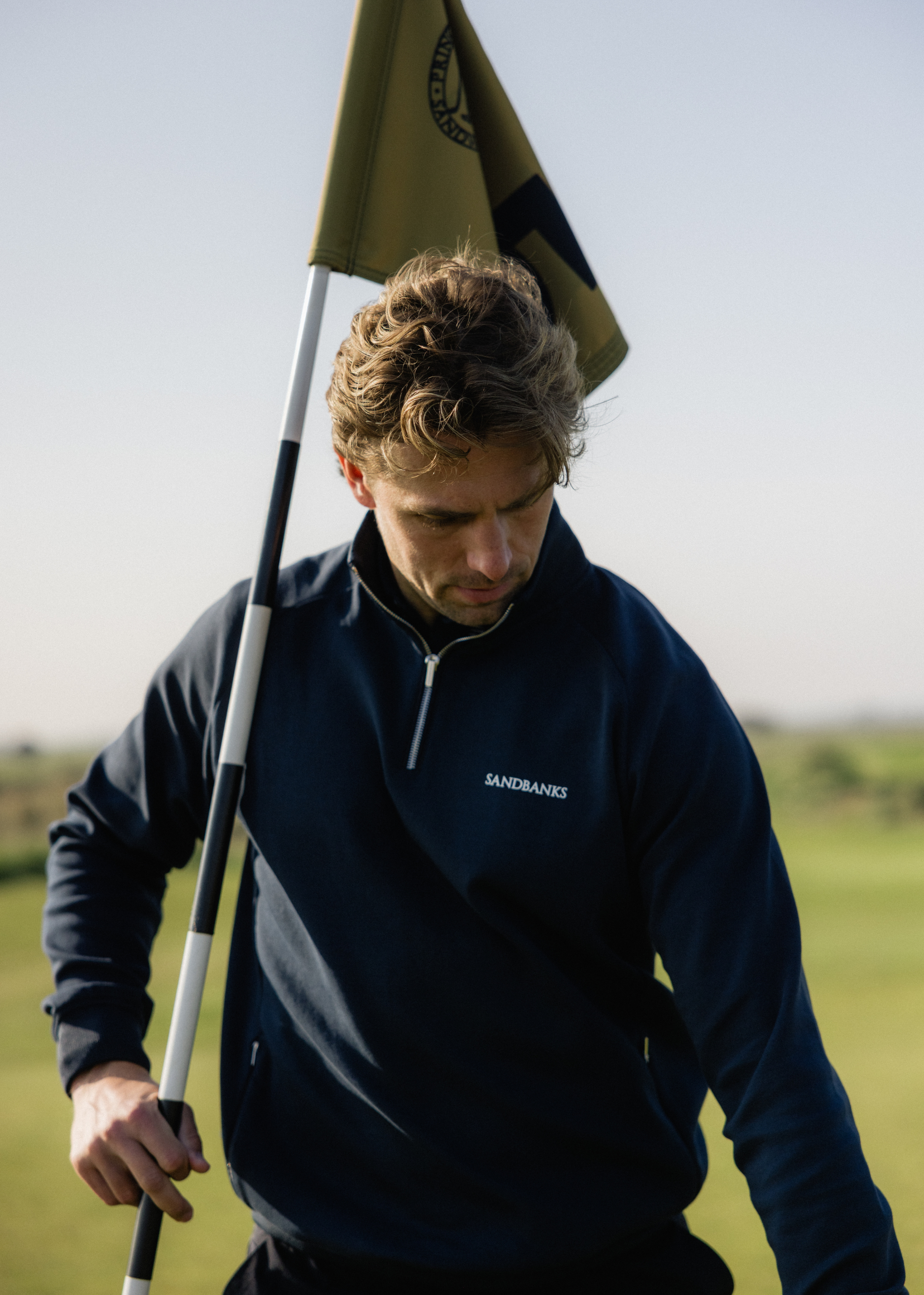 Sandbanks Golf Raglan Sleeve Quarter Zip - Navy