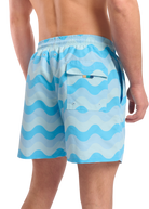 Sandbanks Geometric Wave Swim Shorts - Crystal Blue - Sandbanks