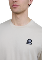 Sandbanks Relaxed Mercerised Badge Logo T-Shirt - Stone