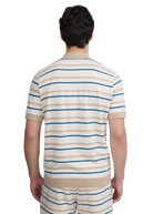 Striped Jacquard Full Button Polo Shirt - Multi