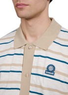 Striped Jacquard Full Button Polo Shirt - Multi
