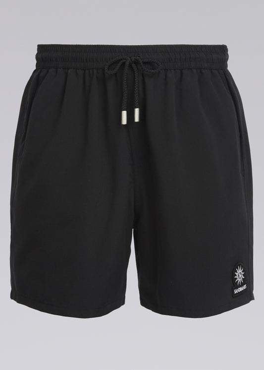 Sandbanks Badge Logo Swim Shorts - Black (Long)