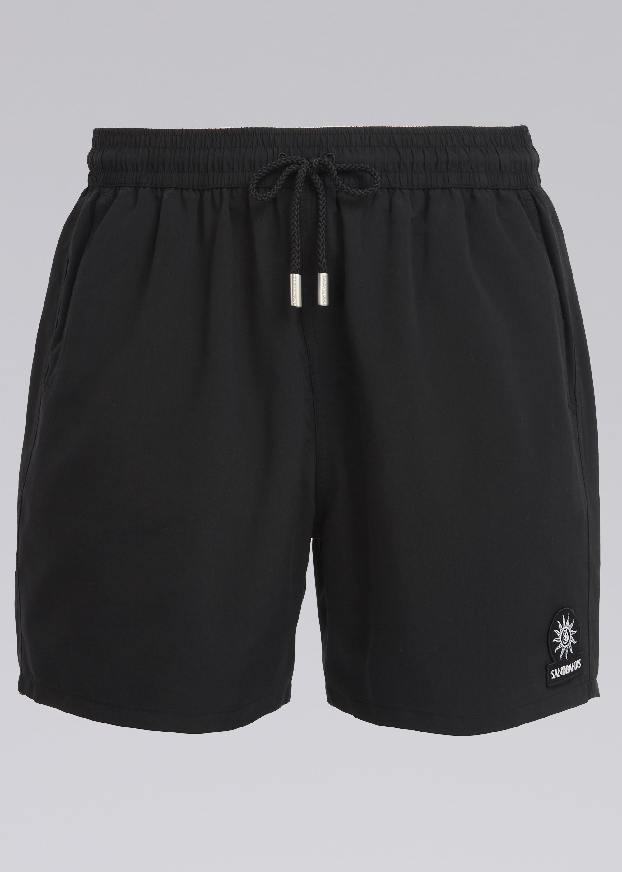 Sandbanks Badge Logo Swim Shorts - Black (Mid) - Sandbanks