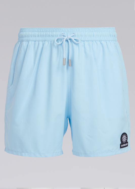 Sandbanks Badge Logo Swim Shorts - Crystal Blue (Mid)