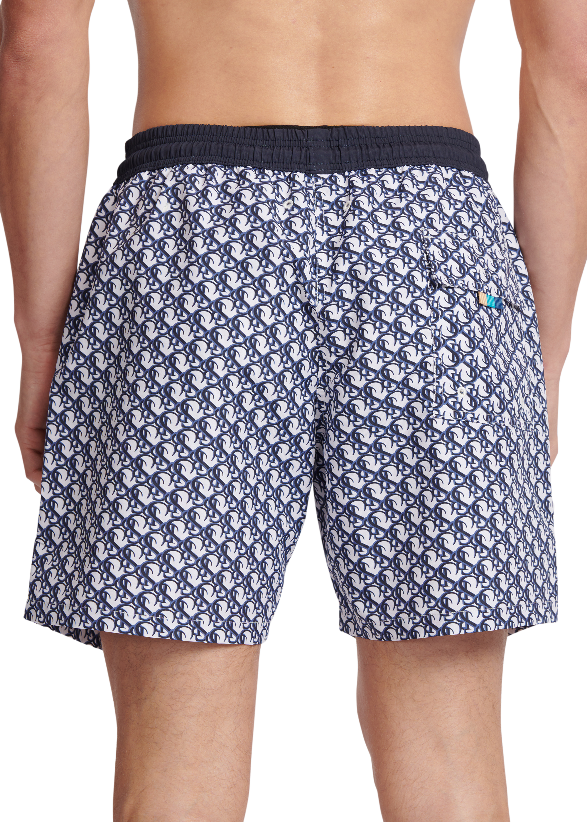 Sandbanks Monogram Swim Shorts - Navy - Sandbanks